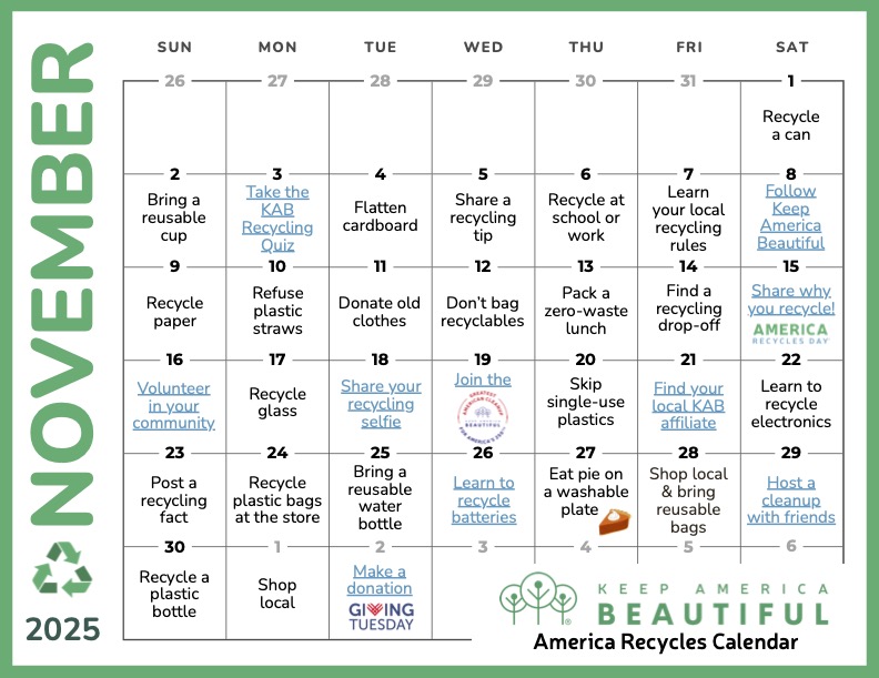 Challenge accepted, <a href="/kabtweet/">Keep America Beautiful®</a>  💪 Share how you're taking action for #AmericaRecyclesMonth ♻️