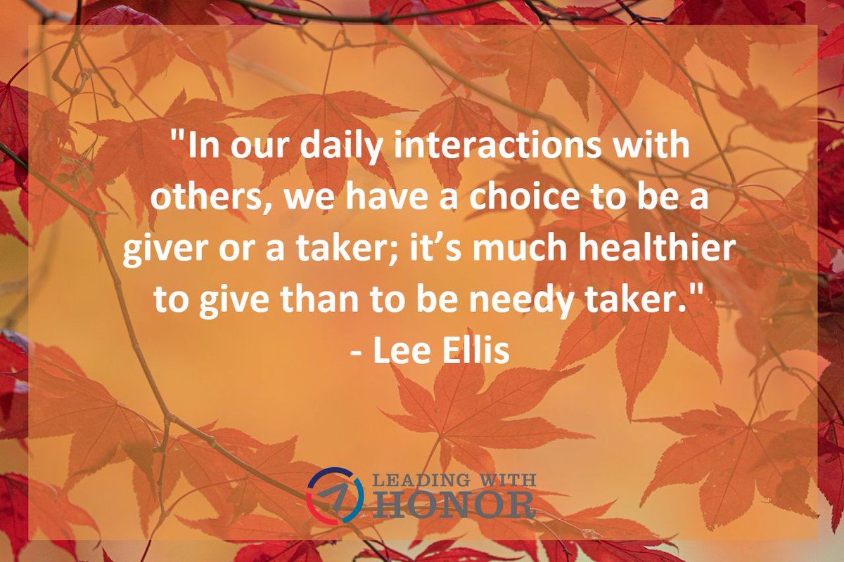 LeonLeeEllis's tweet image. "In our daily interactions with others, we have a choice to be a giver or a taker; it’s much healthier to give than to be needy taker." – Lee Ellis

#LeeEllis #PayItForward #Mindset #LeadershipDevelopment