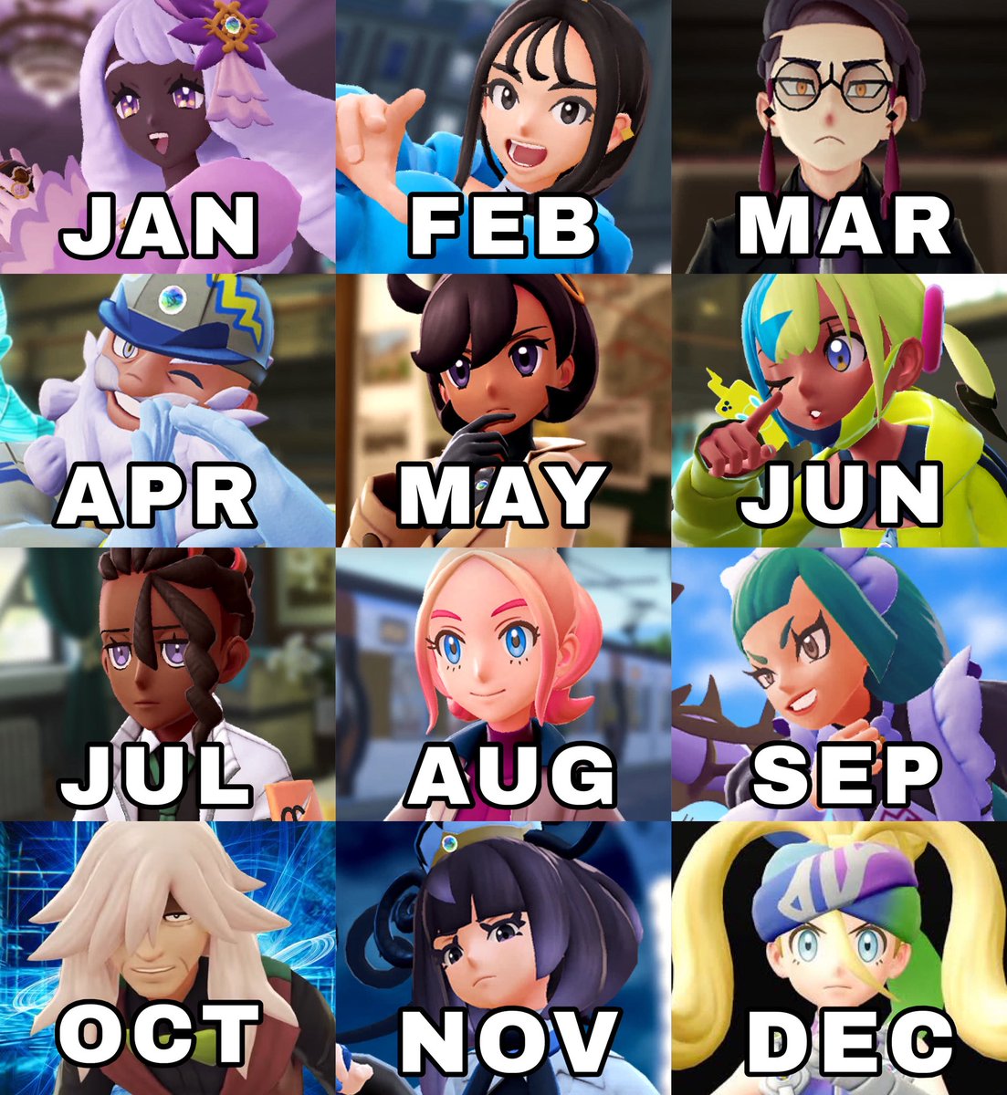 Touyarokii's tweet image. Your birth month is what Pokemon Legends ZA character is your new best friend: