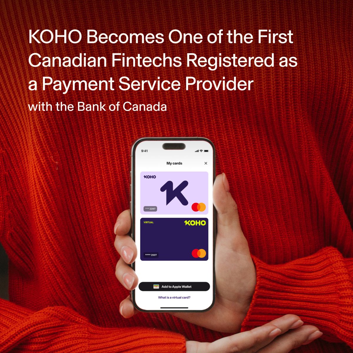 launchacademyhq's tweet image. Big news from our alumni, @GetKoho 💥

KOHO is officially one of the first Canadian fintechs registered as a Payment Service Provider with the Bank of Canada — a huge win for Canada’s fintech community!

businesswire.com/news/home/2025…

Congrats to @DanEbs and the whole team! 👏