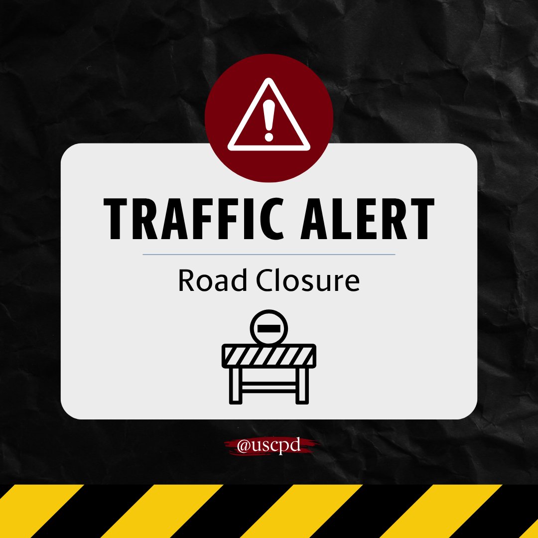 USCPD's tweet image. ⚠️ Urgent: Traffic Alert 🚧

Assembly St. closed Nov. 11 (2AM) until Nov. 12 (7PM) between Catawba &amp;amp; Whaley for emergency railroad repairs.
🚗 Detours at Assembly/Blossom &amp;amp; Assembly/Whaley.
Allow extra travel time &amp;amp; use caution.

cc: @UofSC; @UofSCnewsy