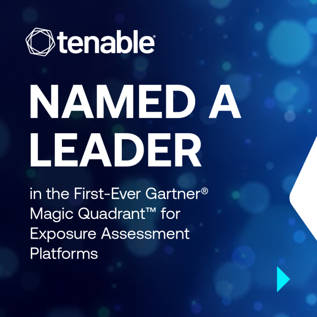 mbenedetti3's tweet photo. We’re proud to share that Tenable has been named a Leader in the first-ever Gartner® Magic Quadrant™ for Exposure Assessment Platforms. Our mission has always been clear: help organizations reduce cyber risk. See the news: https://t.co/10sVH2a8rm https://t.co/P12DEjGMkP