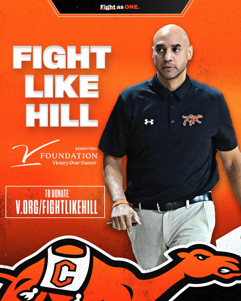 GoCamelsMBB's tweet image. We're excited to partner this season with @TheVFoundation to raise money for cutting-edge cancer research. 

To help #FightLikeHill, visit his fundraising page: V.org/FightLikeHill.

📰: tinyurl.com/2c694v3m

@ehill2inspire | #RollHumps