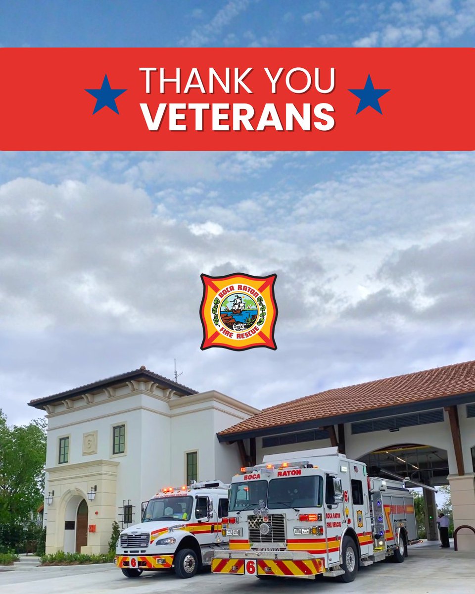Today we honor all who have served and thank you for your courage, sacrifice, and dedication. Your selfless service inspires us every day. 🇺🇸

#VeteransDay #BRFD #BocaRatonFireRescue