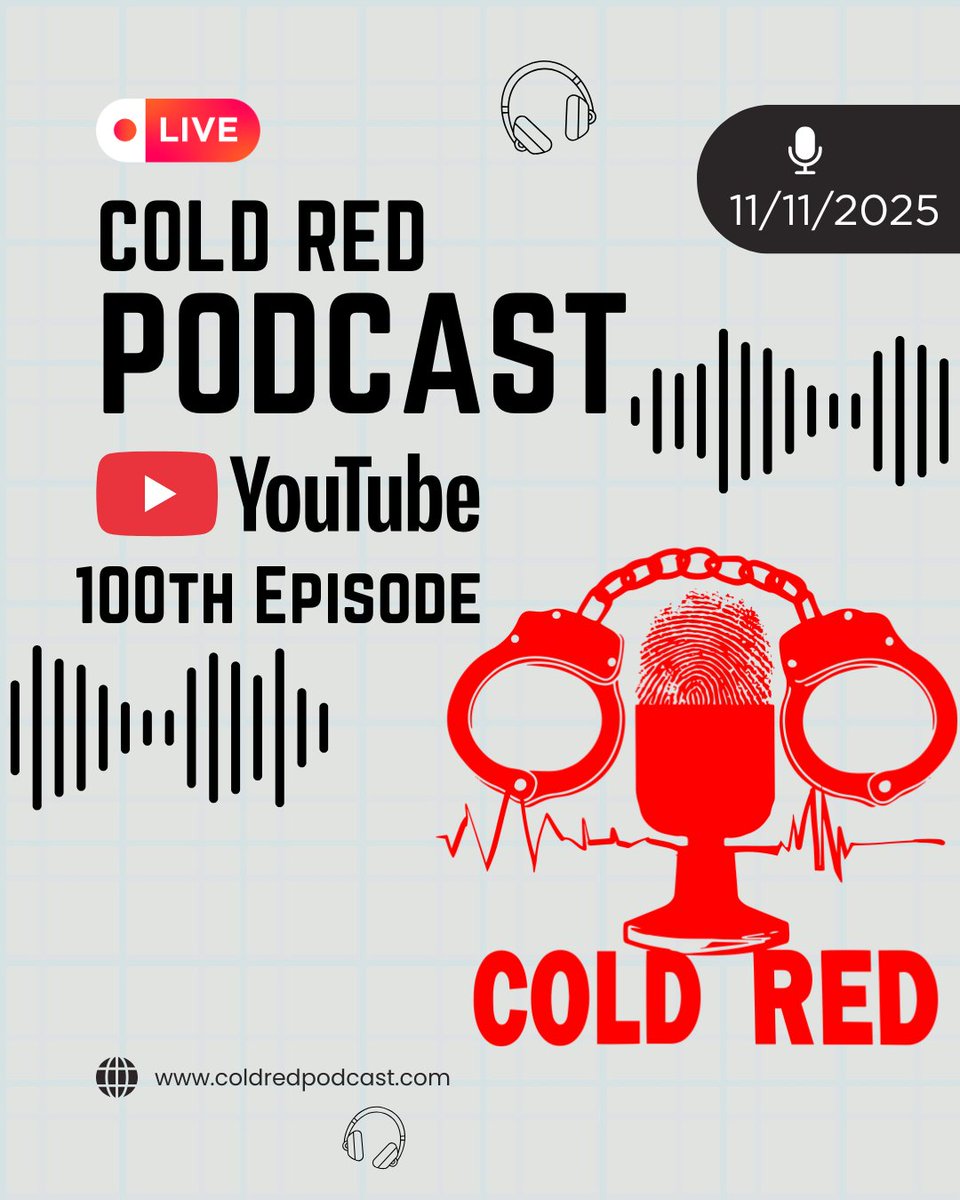 Cold Red Podcast is going LIVE on Tuesday night, 11.11.2025, at 7:00 pm EST. Tune in on our YouTube channel...

youtube.com/@ColdRedPodcas…