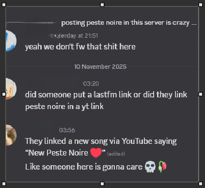 i can only stomach my nihilistic subversive extreme metal if its sanitized and doesn't challenge my worldview #peste_noire <a href="/MaisonHerlequin/">Maison Herlequin</a>