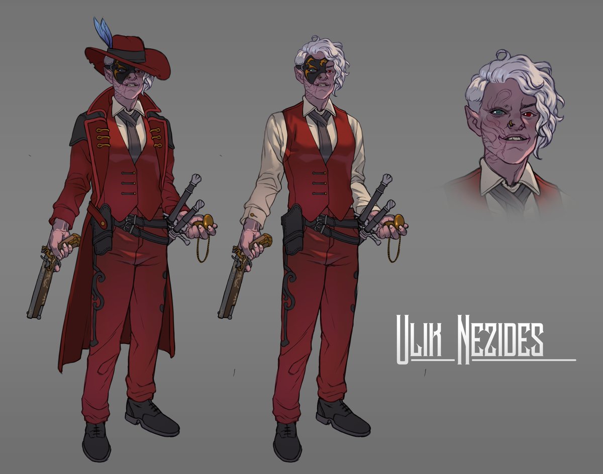 I need to catch up on posting some of my drawings and commissions! Here's an updated look for one of my D&amp;D group's players, Ulik! #dungeonsanddragons