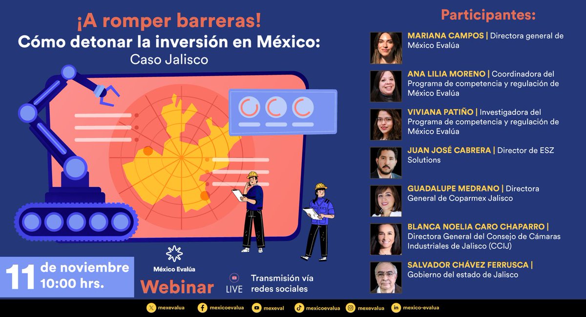 🚨¡Ya es mañana!🚨

Jalisco puede incrementar la competitividad y detonar su potencial para atraer el nearshoring... ¿Cómo? Al simplificar trámites, digitalizar procesos y armonizar las normas.

Este martes 11 de noviembre presentamos todos los datos y hoja de ruta para la mejora