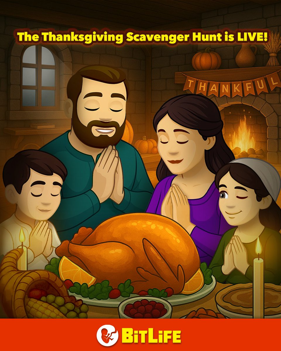 BitLifeApp's tweet image. We&apos;re so grateful for you, Bitizens! That&apos;s why we&apos;re kicking off Thanksgiving early with a scavenger hunt! 🦃