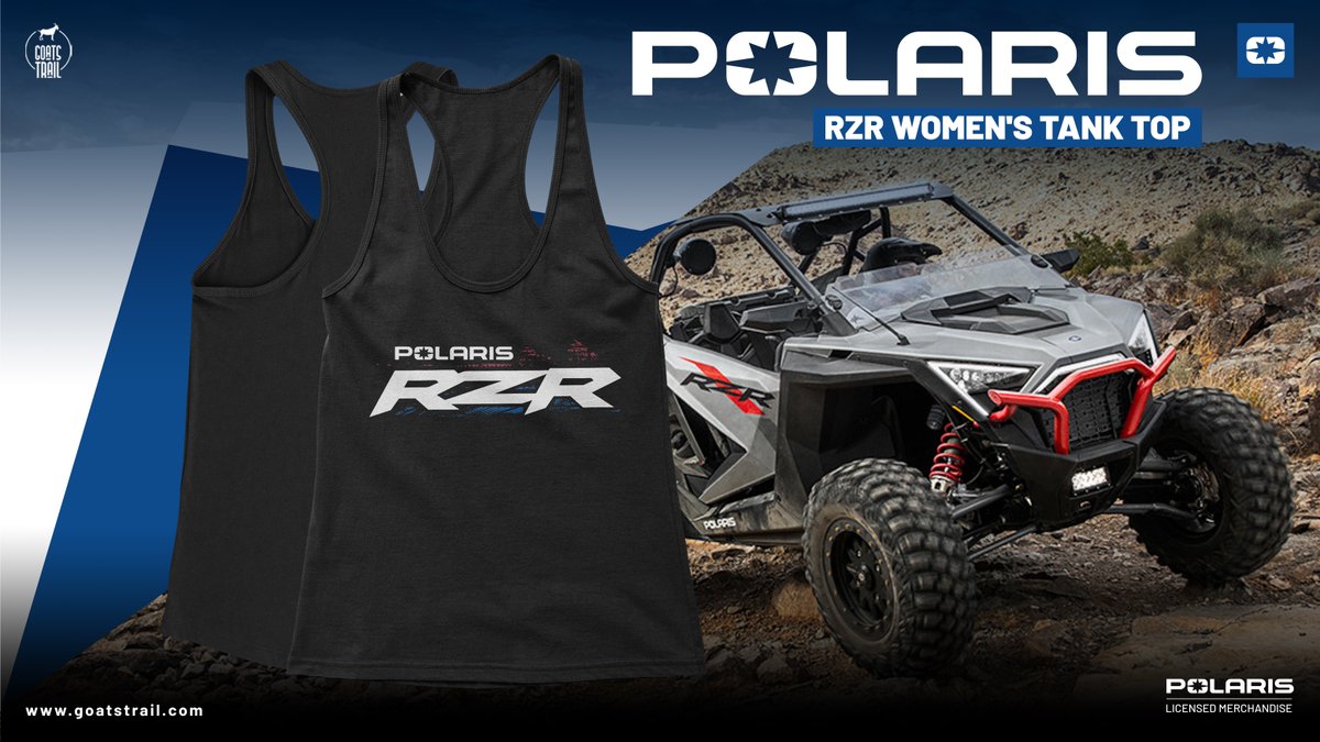 GoatsTrailCo's tweet image. 💪 Own the trail in style! The Polaris® RZR Women’s Tank Top is built for women who ride hard &amp;amp; live free.
Soft. Durable. Made in the USA. 🇺🇸

👉 Shop now: goatstrail.com/products/polar…

#PolarisRZR #WomenWhoRide #OffRoadLife #TrailReady #RidePolaris #RZRStyle