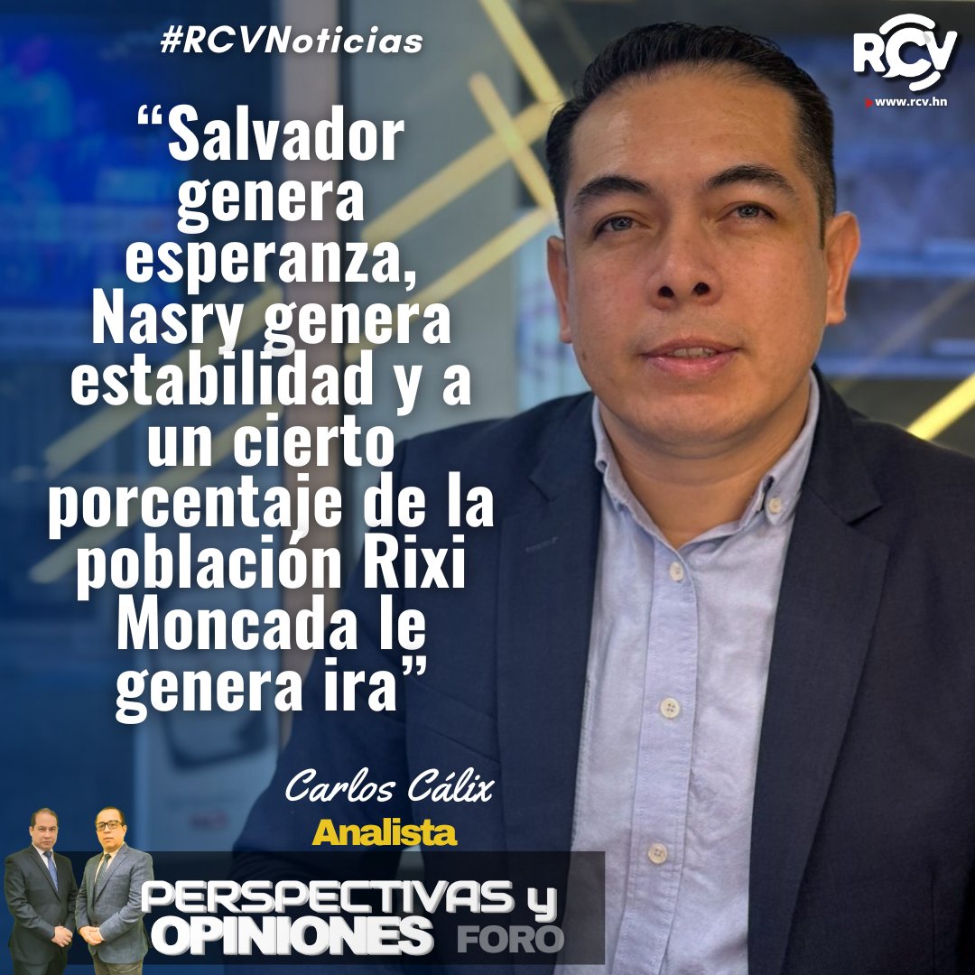 De acuerdo con el analista Carlos Cálix, los tres principales candidatos despiertan sentimientos muy distintos en la población:
💡 Salvador representa la esperanza,
🏛️ Nasry transmite estabilidad,
🔥 y Rixi provoca ira en una parte del electorado. 

#RCVNoticias | #PyO

Visita