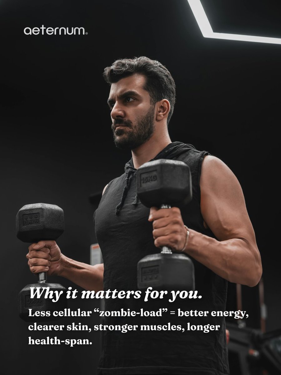 aeternumcompany's tweet image. 🧬 Fisetin, found in strawberries &amp;amp; apples, clears “zombie” cells that speed aging ✨ Boost energy &amp;amp; longevity naturally. 🌱 Follow us &amp;amp; visit our site! #Fisetin #HealthyAging #BiohackingHealth