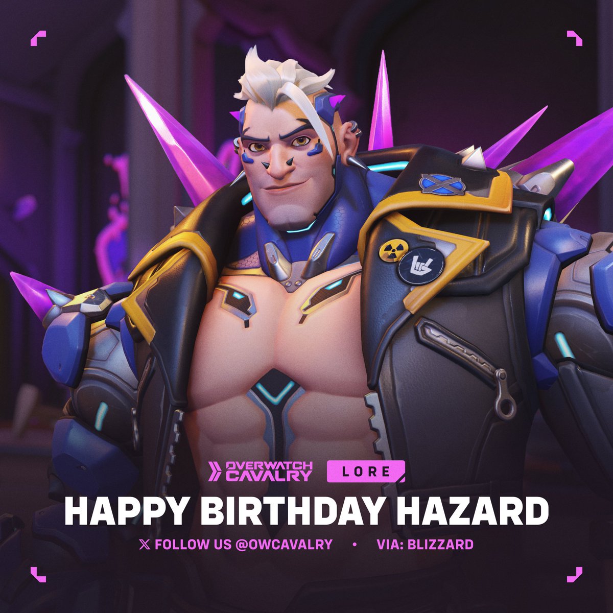 OWCavalry's tweet photo. Happy Birthday to Hazard, the rebellious Phreak in #Overwatch2 ☢️ https://t.co/HYHogfH2cV