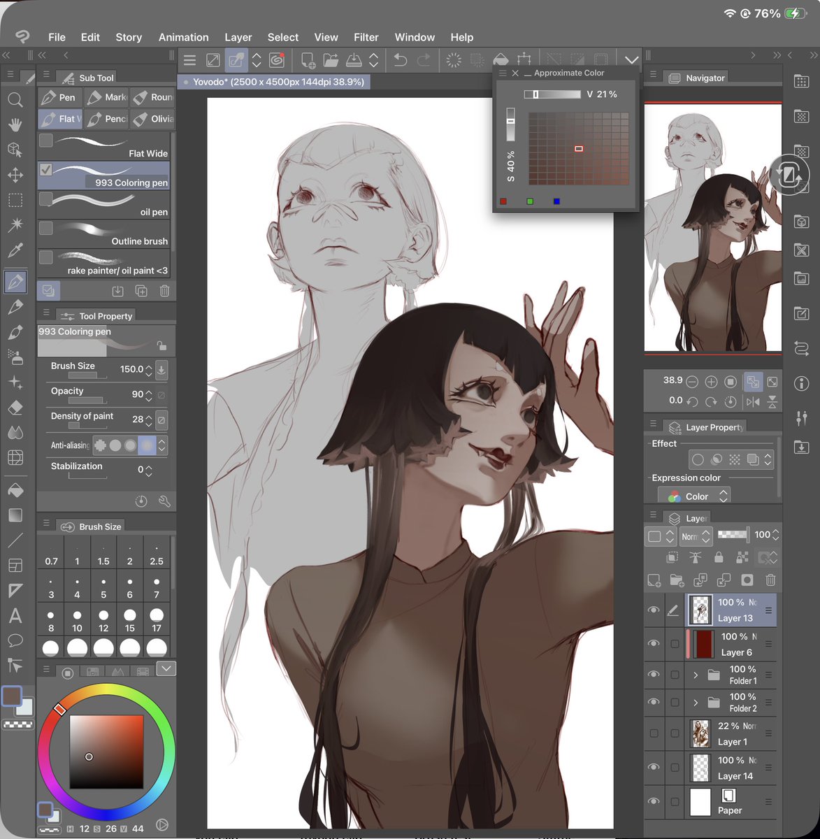 y0range_'s tweet photo. wip of Yovodo! I really like her style! https://t.co/4vafVFfVCQ
