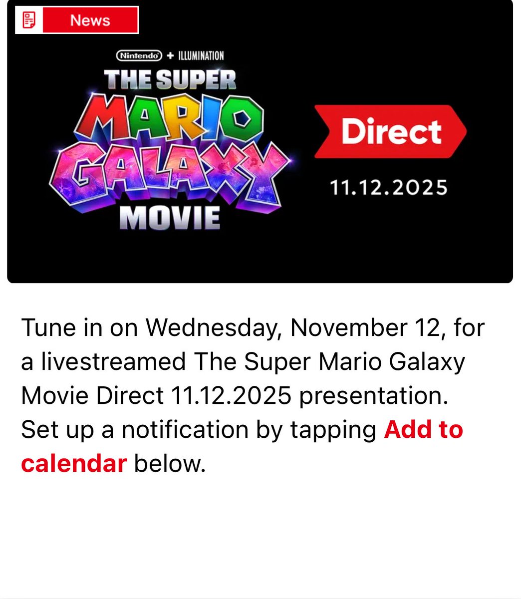 KoopaProd85's tweet image. OMG FINALLY!!! MARIO GALAXY MOVIE DIRECT IN 2 DAYS!!!