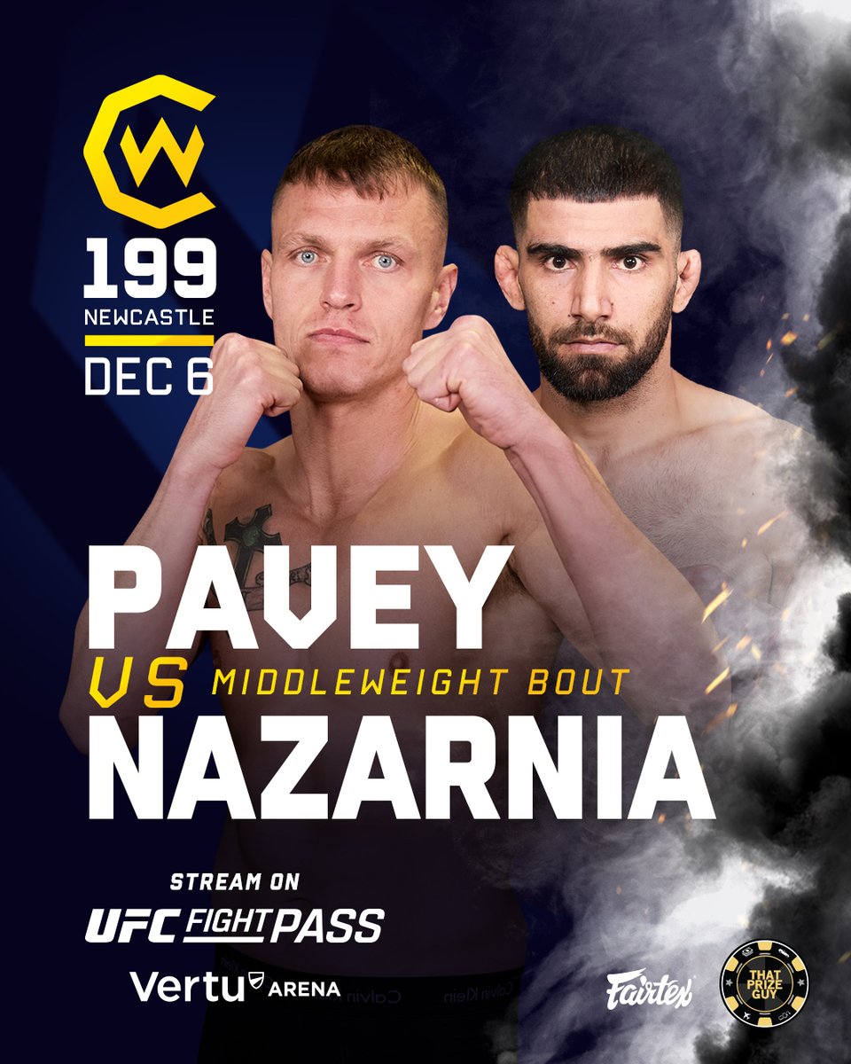 Middleweights Meet at #CW199 Newcastle 👏

Geoff Pavey is back in The Toon to face rising prospect Farshad Nazarnia on December 6th!

🎟️ Link in Bio for Tickets!!!!