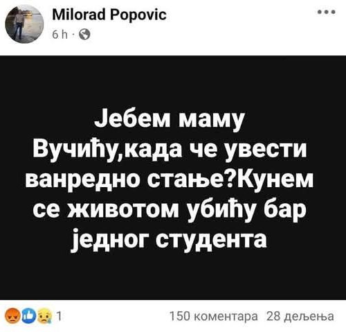 Ајмо,другари,да индетификујемо ово говно,СНС психопату 😡
А и ћаци тужилаштво,полиција,ништа,а...?
Јебем вас уста све,децу хапсите и убијате....
Пизда вам свима материна!!!😡😡😡