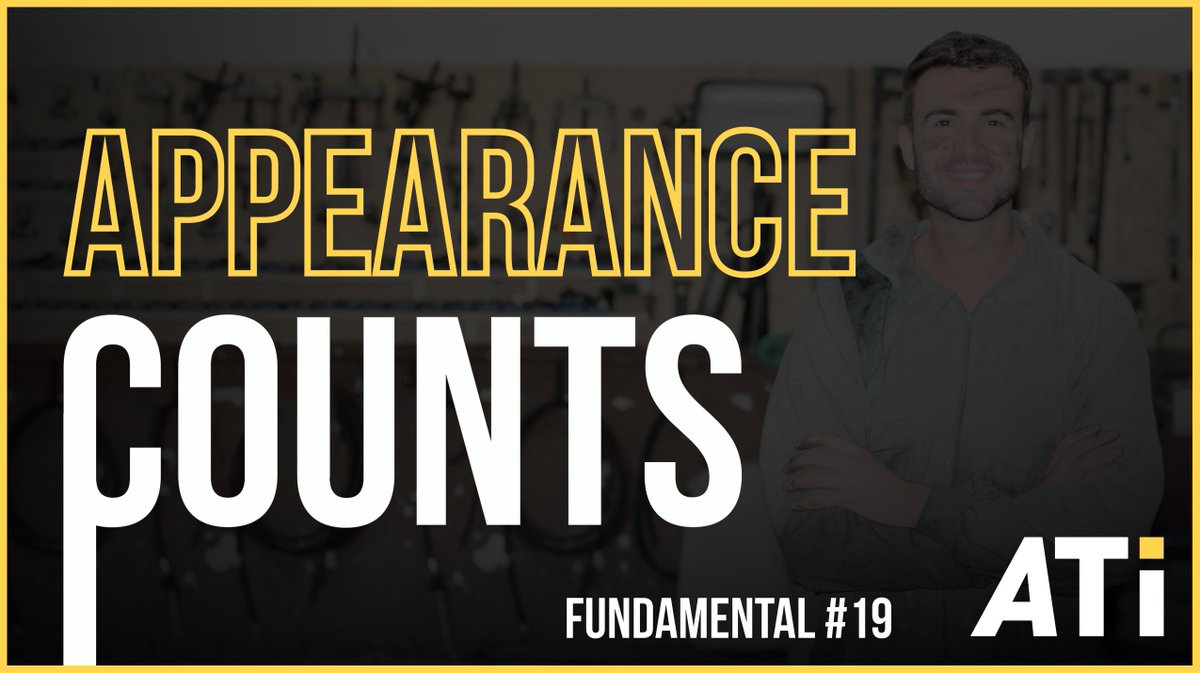 Your personal appearance makes a strong statement about the pride you take in your performance. Dress neatly and professionally. Take responsibility to ensure that everything a member sees is clean, neat, and professional. #ATI #Appearance #Professionalism