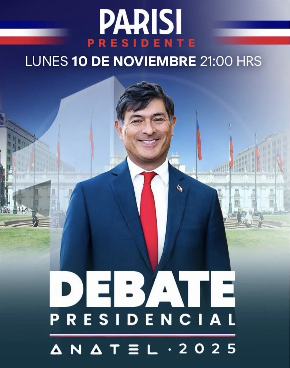 equipoparisi's tweet photo. ¡¡Hoy 21:00 HRS!! 👀

Franco Parisi presente en el último debate antes de la primera vuelta presidencial 😎🔥

Todos apoyando con el #ParisiPresidente https://t.co/qbcrXcbLHI