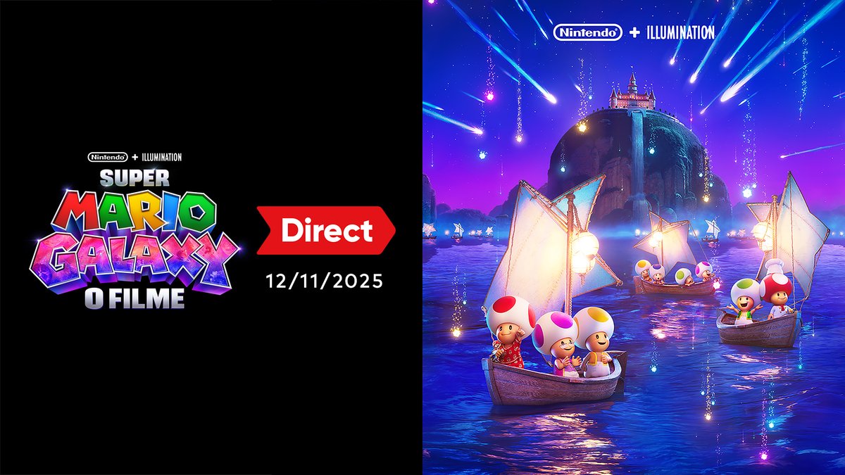 NintendoPT's tweet image. No dia 12 de novembro, às 14h00, poderão assistir à apresentação Nintendo Direct de Super Mario Galaxy O Filme, que incluirá a estreia mundial do trailer oficial. Nota: o vídeo não conterá quaisquer informações sobre jogos.

Assistam aqui: ntdo.com/6013AbYzT
