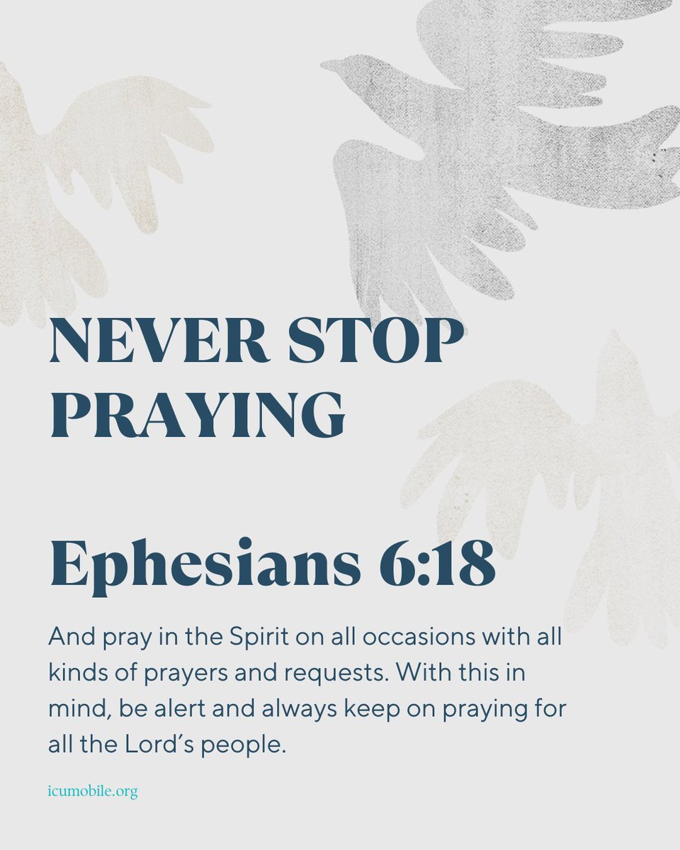 icumobile's tweet image. The prayer requests come &amp;amp; go. Situations change daily. We might never hear an outcome. 

Yet, we must never cease to pray because prayer means we are aware, we are fighting the good fight, and that we remain reliant on God to handle our concerns. 

#ICUMobile #PrayForLife