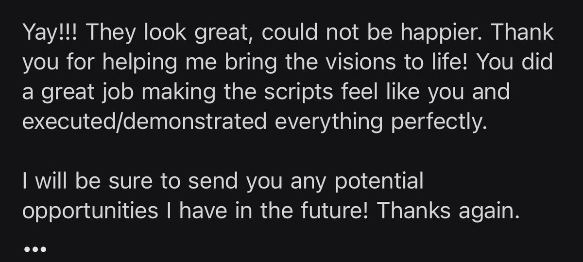 Great email to read at the end of a long work day!! 🤝🏼☺️