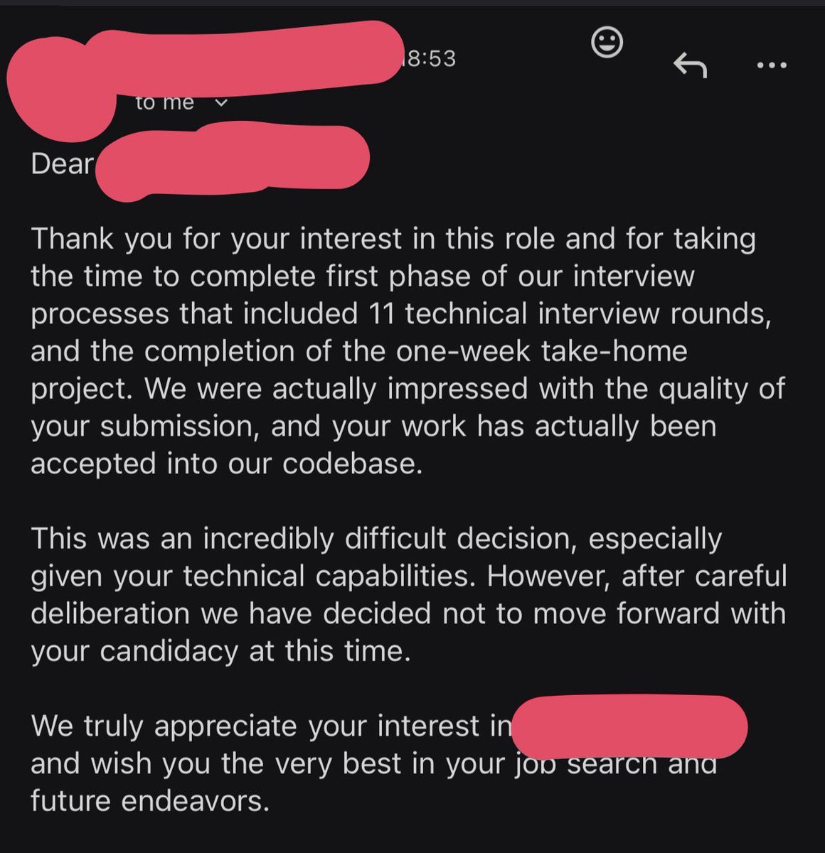 fmontes's tweet image. 11 entrevistas técnicas es un demencia, no le sirve a la empresa y mucho menos al candidato.

Si lideras una empresa que hace 11 entrevistas deberías despedir a los  responsables, te estás perdiendo de muchísimo talento por un par gafos.
