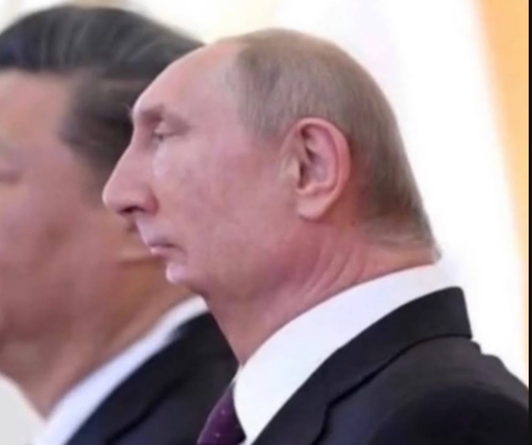 You'd never know it from the official pictures, but this is what Putin really looks like from the side.
