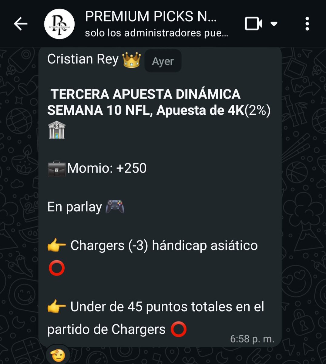tipstereventa's tweet photo. Ya tenemos el pick #7613 de CRISTIAN REY 👑🫶🏻🚀

Si este post llega a 69 ❤️♻️  lo mandamos de una 💸

Si llegamos a 500 seguidores antes de que inicie les regalamos otra semana absolutamente GRATIS de picks de CRISTIAN REY! 🚀👀 https://t.co/icitrw47Rz