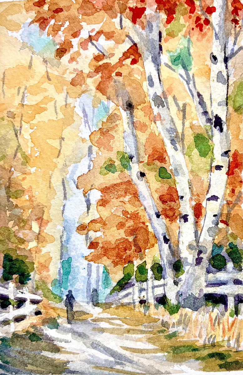 古画、当時の古舟の生活 肉筆水彩画です。日本にはない表現