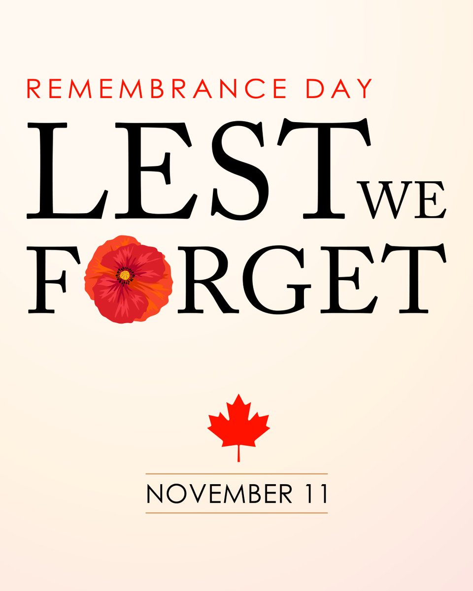 This Remembrance Day, we honour courage, sacrifice, and unity. Today, we remember those who gave everything. #LestWeForget #RemembranceDay