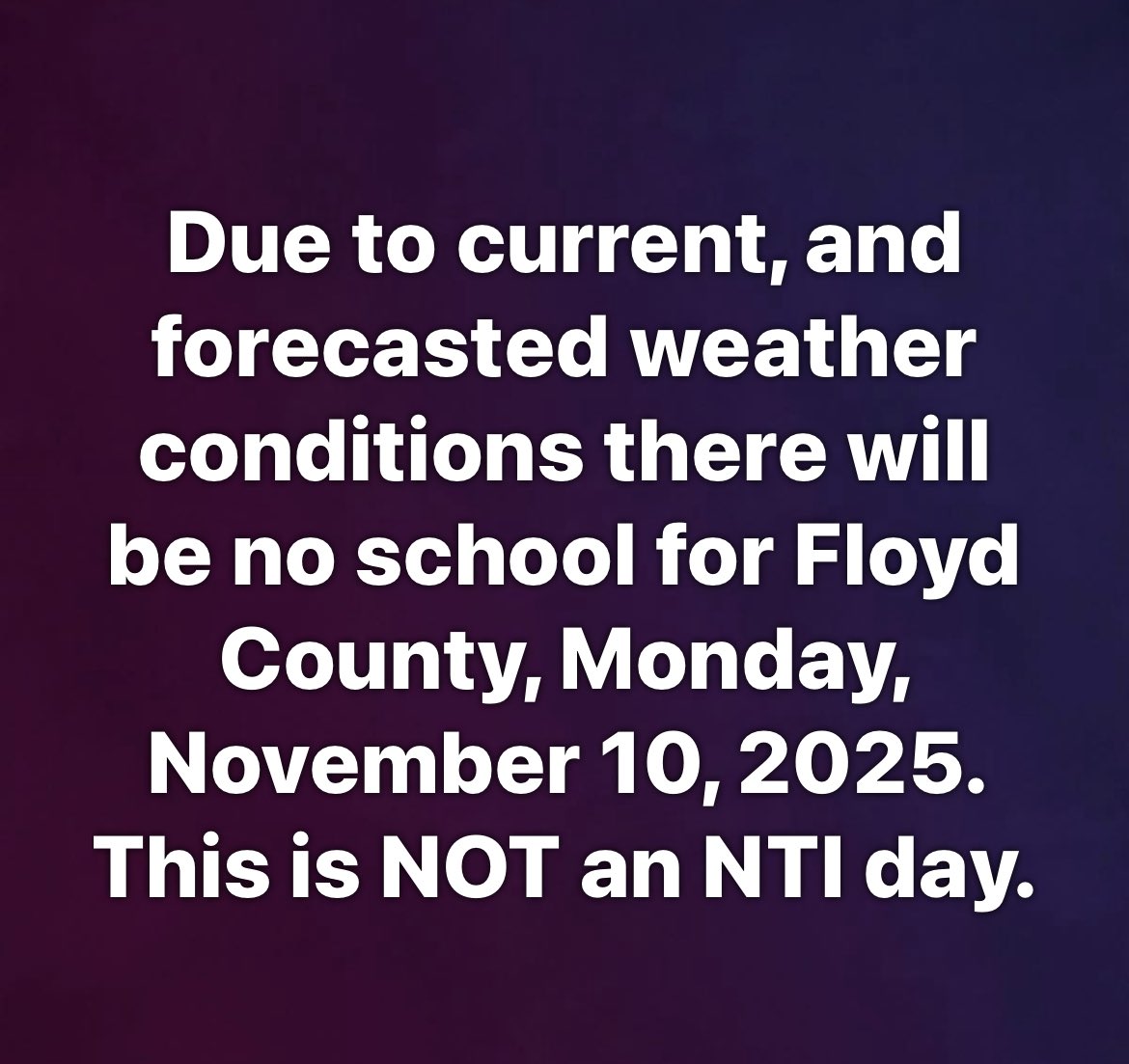 No school today bobcats!