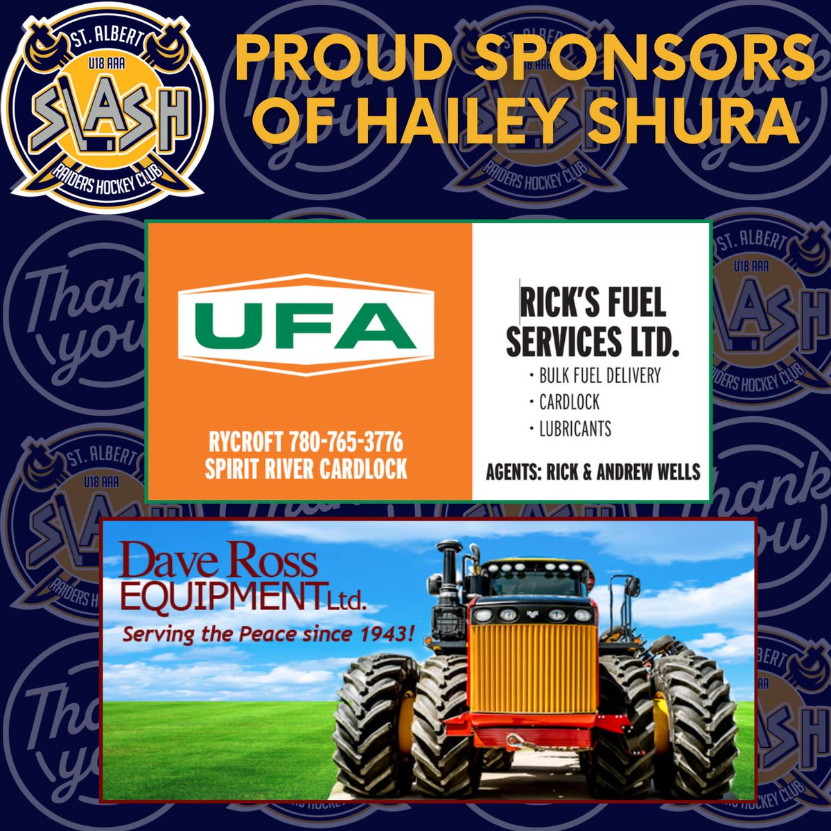 stalbert_slash's tweet photo. #8 Hailey SHURA – Defence

Strong, steady, and tough to play against — Hailey’s presence on the blue line sets the tone for the SLASH D-core 👊🏼

Backed by Rick’s Fuel Service Ltd. &amp; Dave Ross Equipment Ltd. 💙💛

#RollSLASH https://t.co/haL4pwLANz