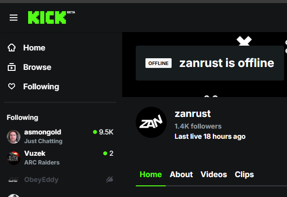 ZanRust's tweet image. Would’ve been sick to get a chance to play in the Rust Kick off event. I’ve been streaming on Kick for thousands of hours since day one. Not the biggest creator, but it would’ve been awesome to see some OG Kick streamers get a shot too.