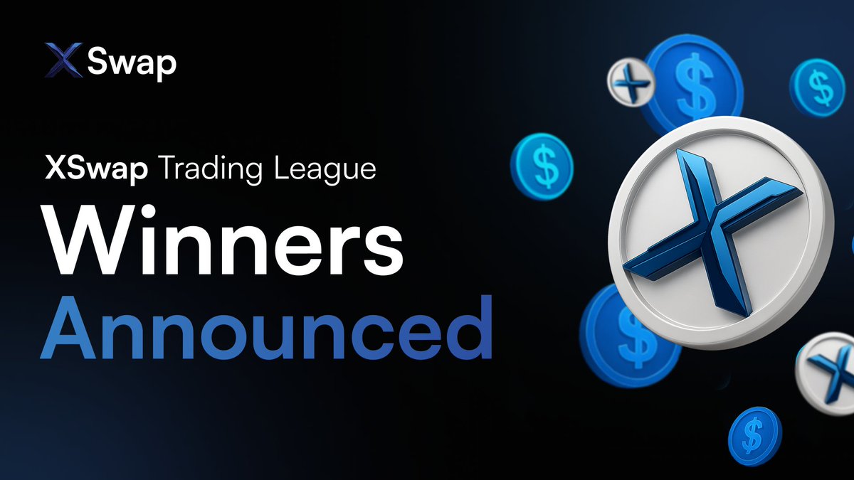 The first XSwap Trading League has come to an end!

100,000 $XSWAP has been distributed among 50 winners - it’s been an exciting race 🏁

During the campaign:
👥 197 participants
📊 $2,5M + total trading volume
🥇 1st place moved $560,000 - congratulations to the winner!

The