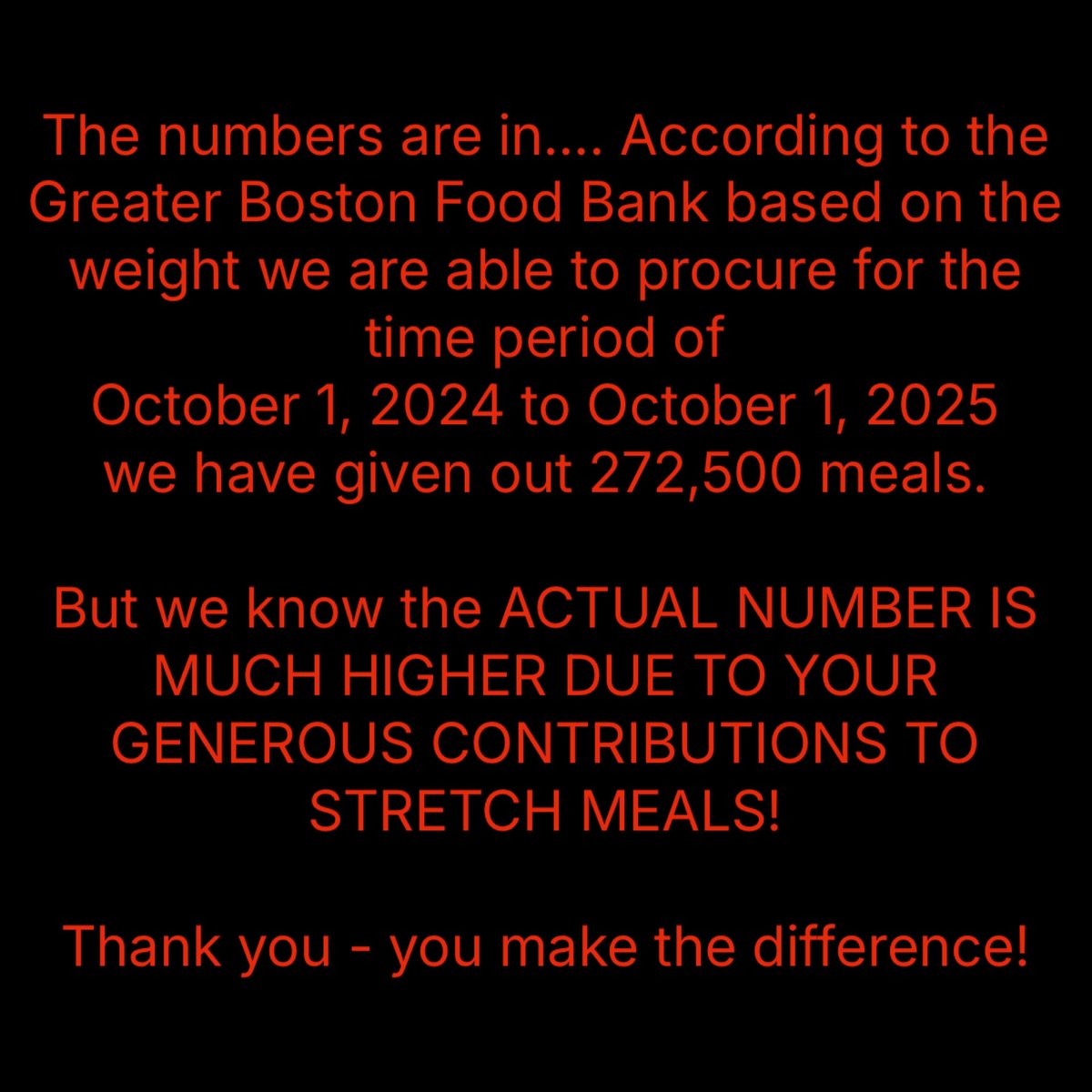 WE THOUGHT YOU SHOULD KNOW…

You Make a Difference!
Thank You
Neighbors Helping Neighbors