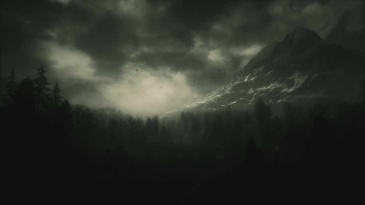 Gave it some color today. yay!
I had L O T S of fun lighting up this glowy, fogy Landscape.
Also my first try at Gaea 2 for Landscape creation on the moutnain in the background. Awesome tool so far.

While I went with a soft, glowy after sunset vibe for the final renders, I did