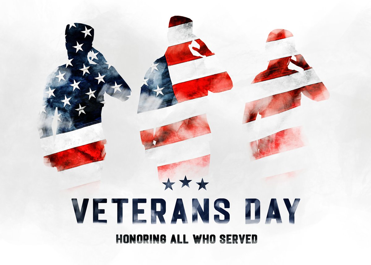Today, we pause to honor the courage, sacrifice, and dedication of our veterans. To all who have served—and to the families who support them—thank you for your service and your sacrifice. Your commitment to our country will never be forgotten. Happy Veterans Day.