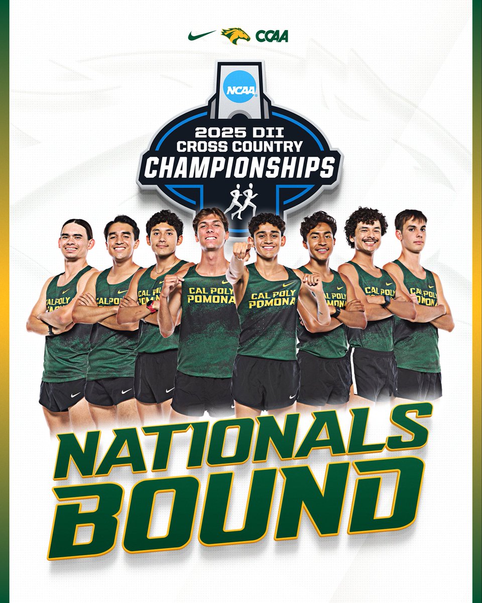 For the 25th time in program history, men’s cross country will compete at the National Championships!

They are headed to Kenosha, Wisconsin to race on the same course where they famously won the 1983 National Title 👀

#WeAreCPP