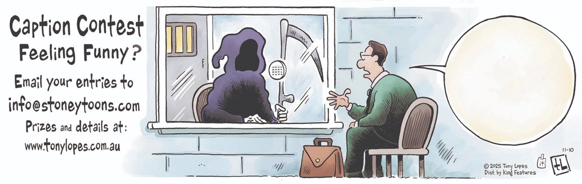 DalePederson's tweet image. #MondayMood has a #penitentiary component in #today's "Insanity Streak" #comic by Tony Lopes, but he needs your help with a #punchline: