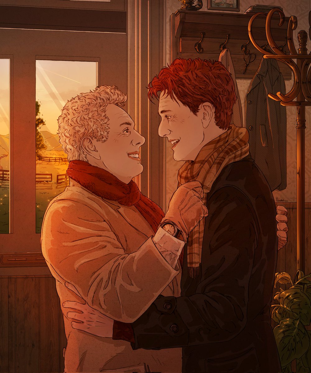 I like the idea of them switching scarves🥹💖🧣

• My dear, it's getting cold outside •

❄️

#GoodOmens #ineffablehusbands #GoodOmensSouthDowns #GoodOmensFanArt #GoodOmensComic #IneffableHusbandsFanart #Aziraphale #Crowley #webcomic #GoodOmensEnding #digitalart #heohlart