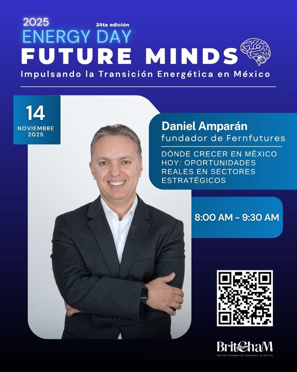 📊 ¿Dónde están las oportunidades reales para crecer en México?
Daniel Amparán, fundador de Fernfutures, lo explicará en #FutureMinds2025 durante su charla sobre inversión y sectores estratégicos.

📆 14 noviembre | 8:00–9:30 AM

Regístrate aquí: 
us02web.zoom.us/webinar/regist…