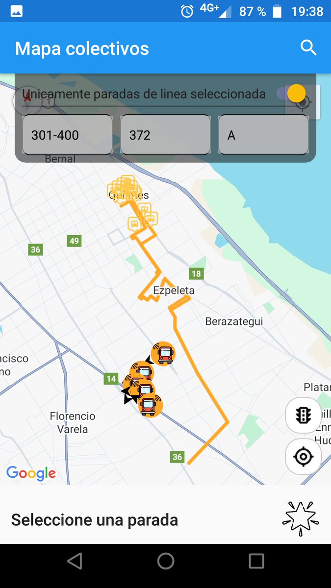 Cristia63969064's tweet photo. Me parece que el #conflicto continúa en #MOQSA: se ven pocos Blanquitos 🙂 circulando, y en la App se ven que están yendo al "Garage" de Av 14 Rigolleau y Ruta Provincial 14 Camino General Belgrano.
#Linea159 #Linea219 #Linea300 #Linea372 #Linea584 #Linea603 #Linea619 @BondisATR https://t.co/n6MrXEahC1