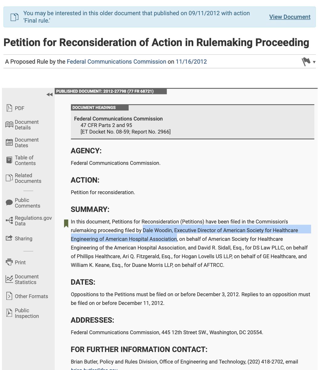 CorinneNokel's tweet image. Dale Woodin, former VP, American Hospital Association

Medical Body Area Network - 2012 

#ASHE #AHA #FCC

docs.fcc.gov/public/attachm… 

federalregister.gov/documents/2012…  

aha.org

linkedin.com/in/dale-woodin…