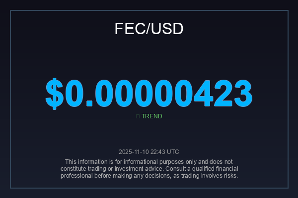 _globalimpact's tweet image. $FEC is holding its ground at $0.00000423.  Watching to see if this marks a turning point or just a pause. What are your thoughts on the next move? If you&apos;re seeing green, smash that retweet!  #FECAnalysis #Altcoin #CryptoTrading