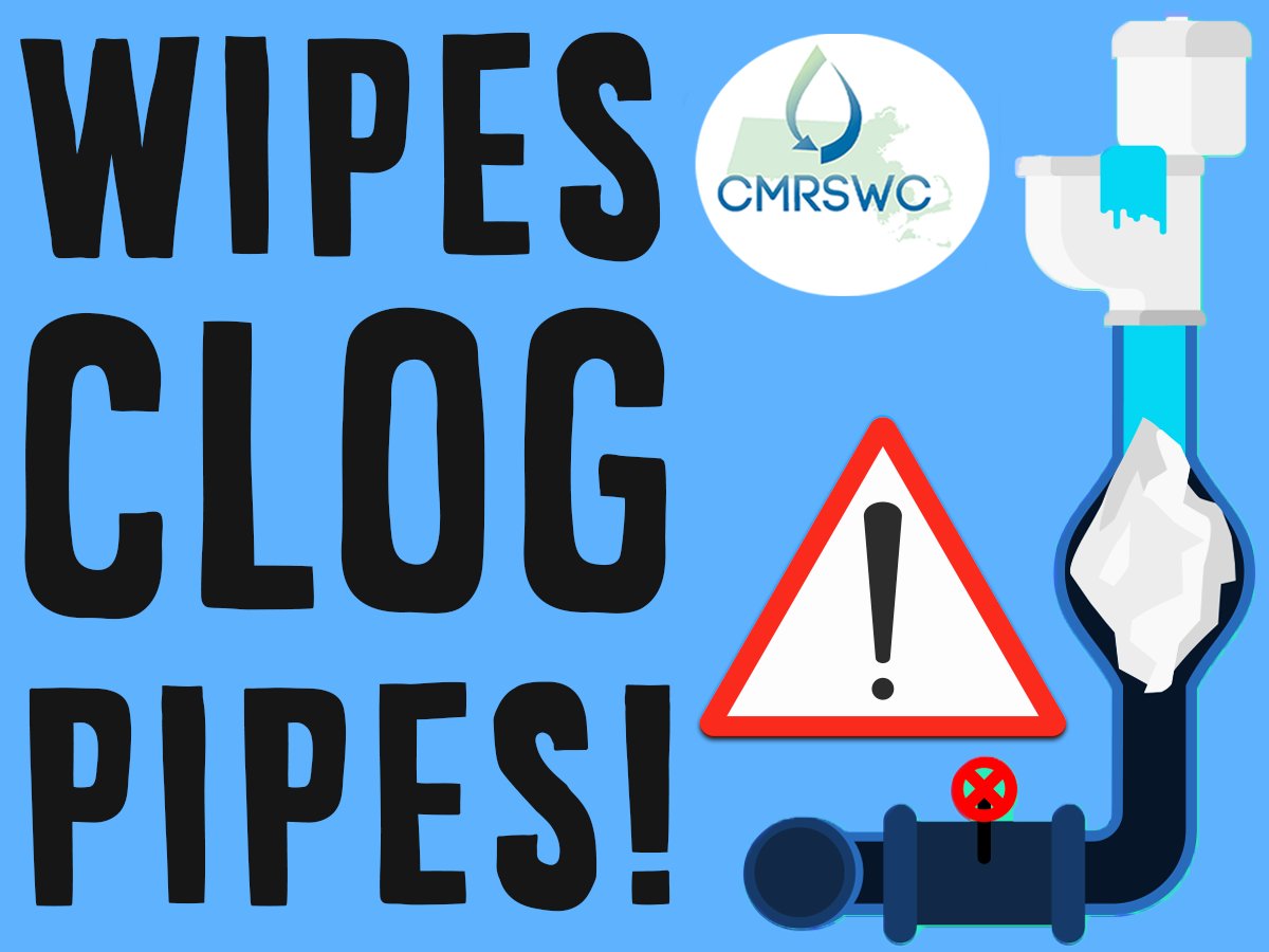 MAStormH2O's tweet image. Even “flushable” wipes don’t break down like toilet paper — they clog pipes, damage plumbing, and can lead to costly backups. Protect your home and our sewer systems: toss wipes in the trash, not the toilet. 

#WipesClogPipes #OnlyFlushTP