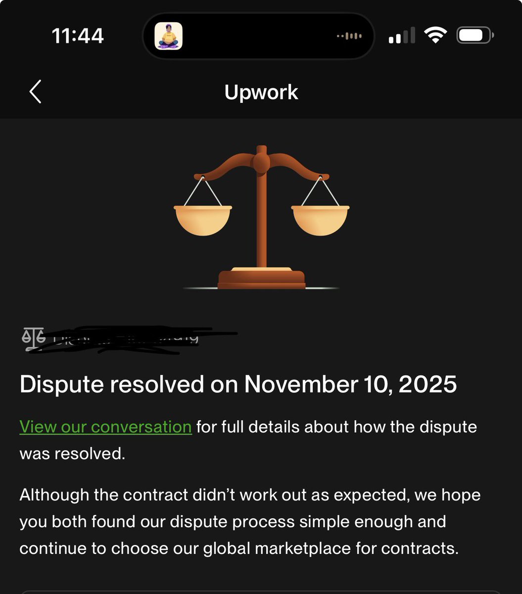 itsjustkevs's tweet photo. Update: Dispute settled. Upwork ruled in my favour and released the full payment.

Proof matters, structure matters, and milestones protect your neck every time😂. Now imagine I didn’t break down the project into milestones🧎🏾‍♂️🤞. Glad it’s all resolved. https://t.co/djcJbaXgGe