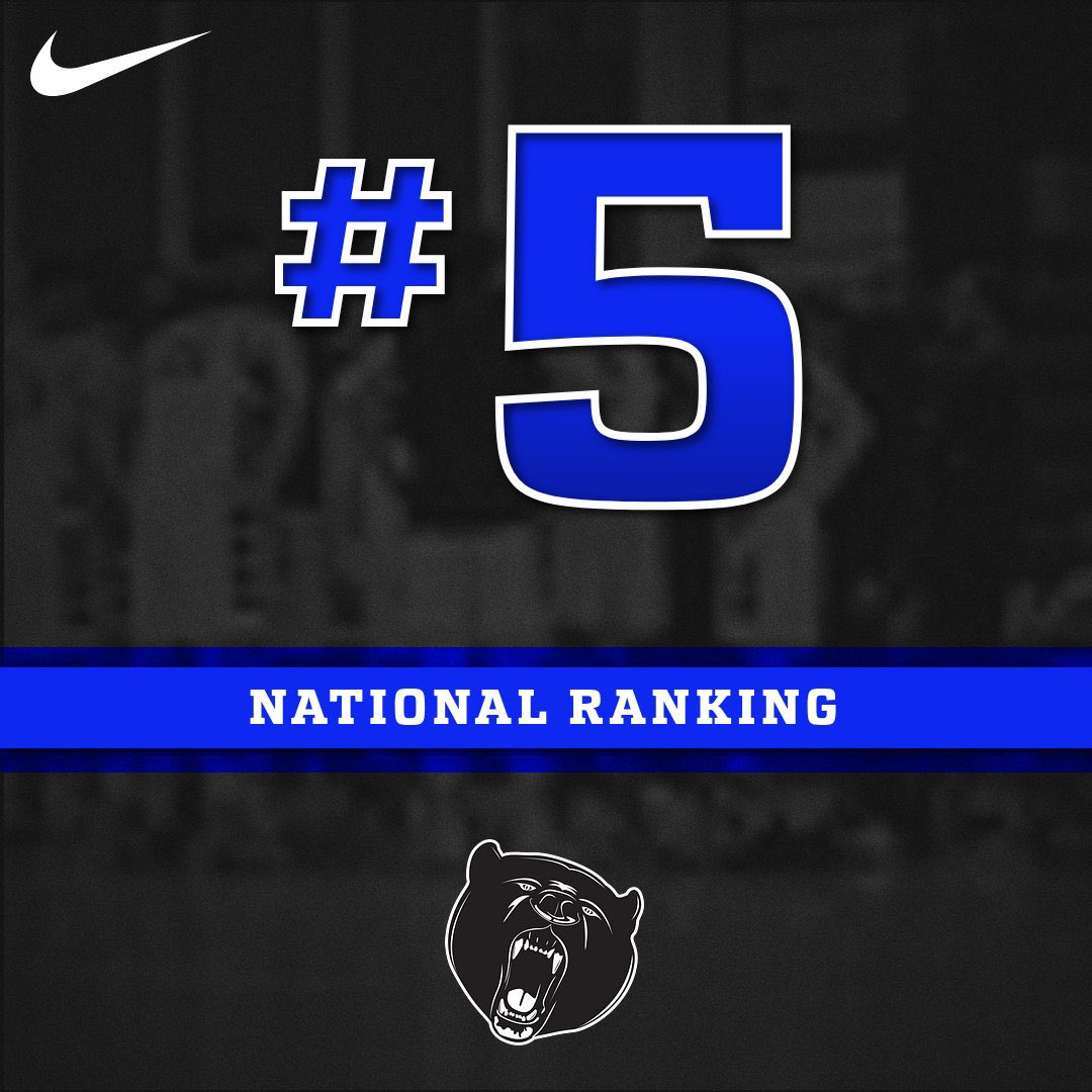 Bears move up to number 5 in the first National Ranking! This is the 26th straight national poll we have been ranked in the top seven or higher!