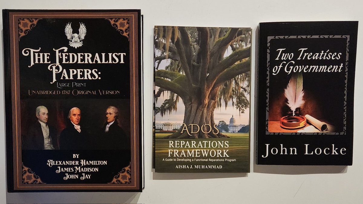 LucyBibb's tweet image. #BookTime 

✅️ Our Founding Fathers
✅️ #ADOS Reparations Framework
✅️ John Locke