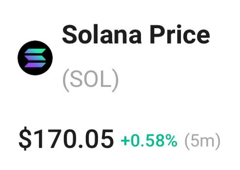 solananew's tweet image. 🚨BREAKING: SOLANA HITS $170!!!🚨